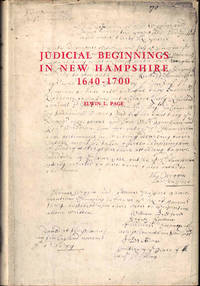Judicial Beginnings in New Hampshire 1640-1700