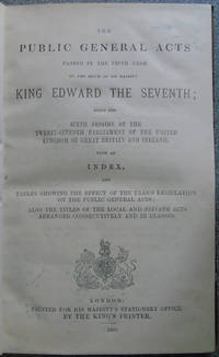 The Public General Acts Passed in the Fifth Year of the Reign of His Majesty King Edward the Seventh by various - Hardcover - 1905 - from Hanselled Books (SKU: 058475)