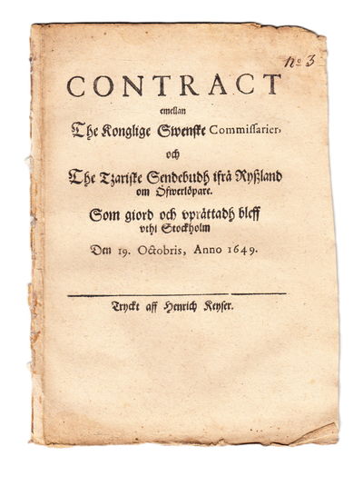 Contract emellan the konglige swenske…