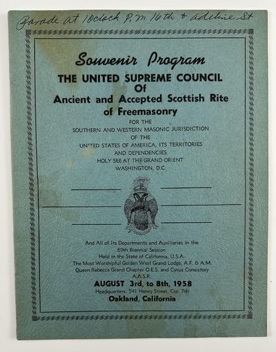 Souvenir Program The United Supreme Council of Ancient and Accepted Scottish Rite of Freemasonry for the Southern and Western Masonic Jurisdiction...[cover title]