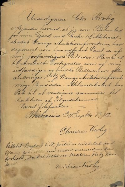 Samling brev fra Christian Krohg i perioden…
