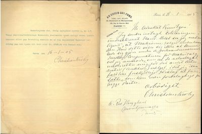 Samling brev fra Christian Krohg i perioden 1902-1908. Datert i Kristiania og Paris. Tilsammen 11 brev og kort. (photo 5)