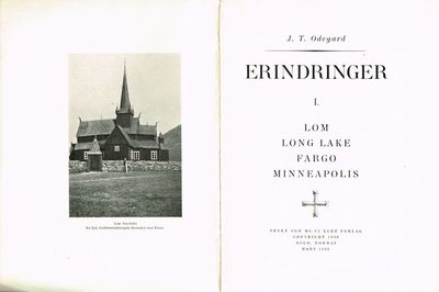 Erindringer I. Lom, Long Lake, Fargo, Minneapolis.