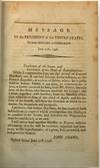 MESSAGE OF THE PRESIDENT OF THE UNITED STATES, TO BOTH HOUSES OF CONGRESS JUNE 21ST, 1798