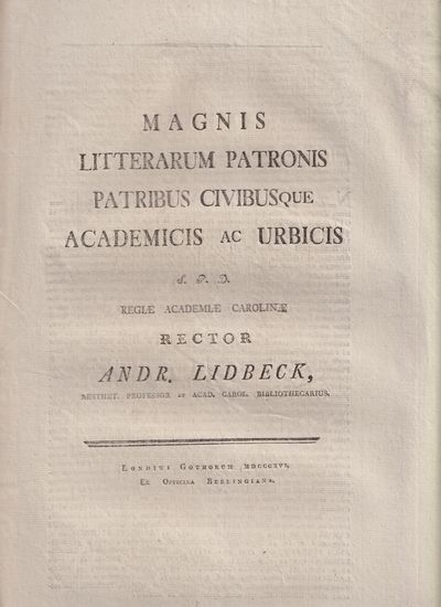 Magnis litterarum patronis patribus civibusque…