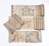 A group of nine related illustrated scrolls on paper, all concerned with the joinery & architecture for shrines and temples (miyadaiku 宮大工)