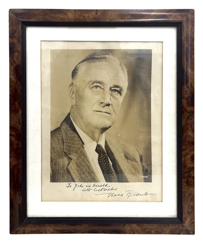Framed Photo of Franklin Delano Roosevelt, Signed and Inscribed by Eleanor Roosevelt