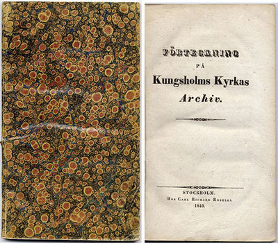Förteckning på Kungsholms kyrkas archiv.