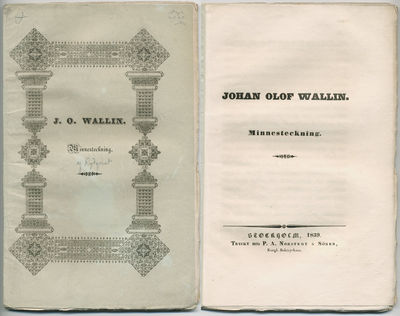 Johan Olof Wallin. Minnesteckning.