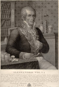 Alessandro Volta. Engraved portrait By Rados after Focosi