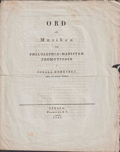 Ord till musiken vid philosophiæ-magister…