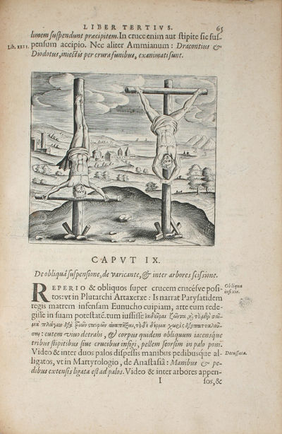 I: De Cruce. Libri tres. Ad sacram profanámque historiam utiles. Unà cum Notis. Editio ultima, seriò castigata. & II: Diva Virgo Hallensis. Beneficia eius & Miracula fide atque ordine descripta. & III: Diva Sichemiensis siue Aspricollis: Noua eius Ben... - [COLLECTION OF FOUR BEAUTIFULLY PRINTED PLANTIN-EDITIONS.] (photo 2)