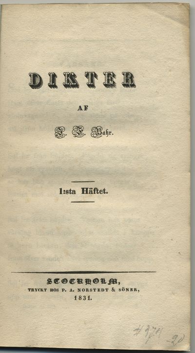 Dikter. 1:sta häftet.