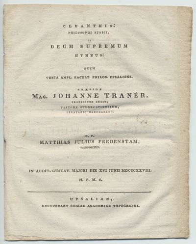 Cleanthis; philosophi stoici, in deum supremum…