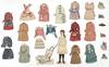 Handmade 4.75" Paper Doll -- Young Lady with Over a Dozen Outfits, Hats, and Baby in Pram