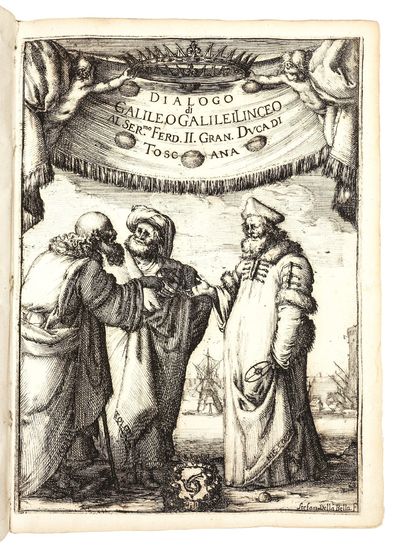 Dialogo di Galileo Galilei Linceo matematico sopraordinario dello studio di Pisa : e filosofo e matematico primario del serenissimo gr. duca di Toscana doue ne i congressi di quattro giornate si discorre sopra i due massimi sistemi del mondo tolemaico e copernicano: proponendo indeterminatamente le ragioni filosofiche e naturali tanto per l'una quanto per l'altra parte