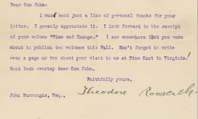 Mere Days After Surviving a Failed Assassination Attempt, Theodore Roosevelt Responds to His Friend John Burroughs’ Concern