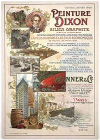 Promotional Brochure and Sample Card for Dixon Silica Graphite Paint Printed in French -- Fine Chromolithograph Imagery