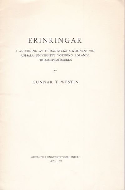 Erinringar i anledning av humanistiska sektionens…