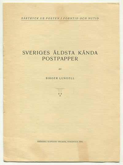 Sveriges äldsta kända postpapper. Särtryck ur…