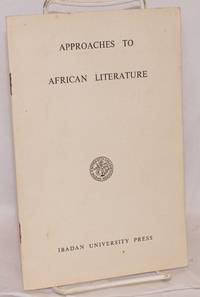 image of Approaches to African literature