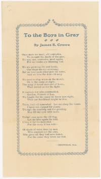 Confederate Songsheet - To the Boys in Gray