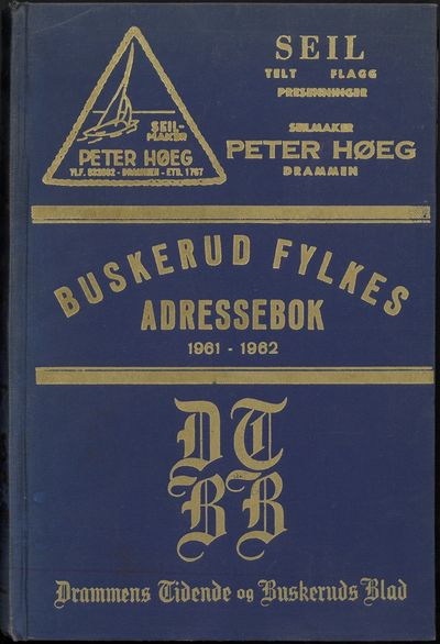 Buskerud fylkes adressebok med skattelikninger. 16de utgave 1961/62. (photo 1)
