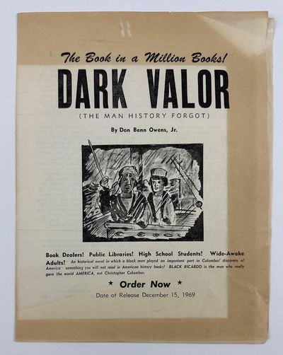 [Prospectus and Order Form for the Novel, Dark Valor (The Man History Forgot)]