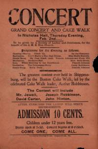 1899 Handbill for a Concert and Cakewalk to Benefit Shippensburg, Pennsylvania’s AME Zion Church