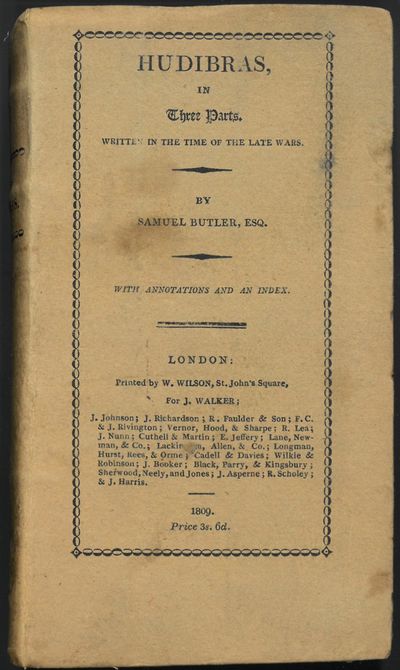Hudibras in three parts. Written in the time of the late wars. With a life of the author, annotations, and an index. (photo 2)