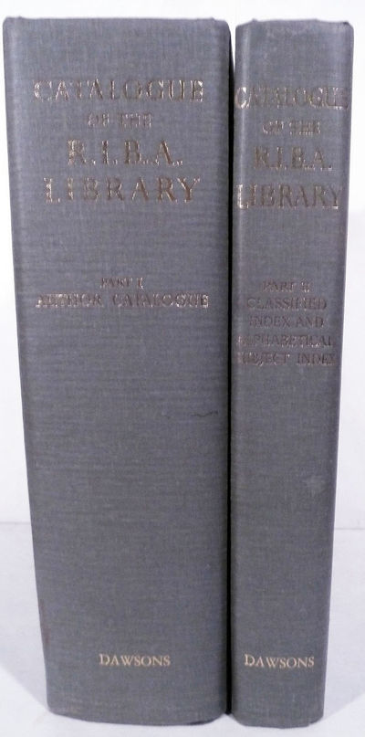 Catalogue Of The Royal Institute Of British Architects Library