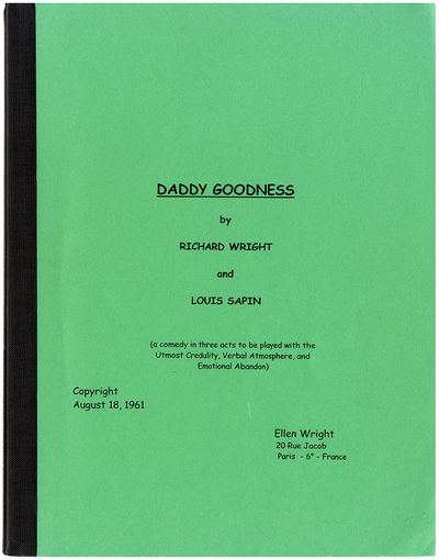 New York, 1985. Vintage original theatre script. Quarto, stenciled titled wrappers, cloth tape at sp...
