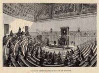 cover of 2 wood-engravings taken from "La Médecine Populaire" depicitng the famous Amphitheater and a view of the interior gallery