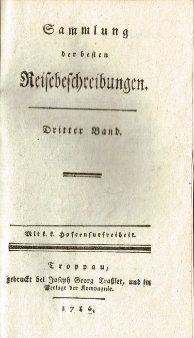 der besten Reisebeschreibungen. Dritter Band.