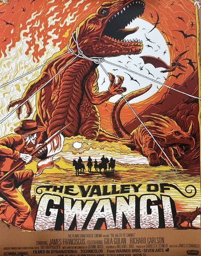 ORIGINAL "THE VALLEY OF GWANGI" SCREEN PRINT MOVIE POSTER