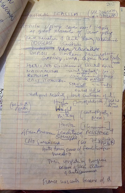 August 1985. Manuscript. Left margins a little ragged from being torn from a tablet; last page detac...