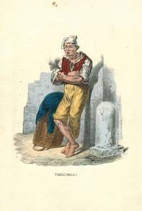'Facchino' Porter smoking, standing by basket. by NEAPOLITAN COSTUME PRINT - from R.G. Watkins Books and Prints (SKU: RGW21337)