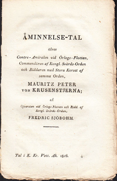 Åminnelse-tal öfver contre-amiralen vid…