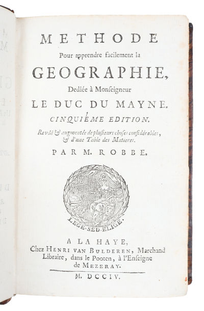 Methode pour apprendre facilement la geographie contenant un abrégé de la sphère, la division de la terre (...) et un traité de la navigation. Cinquième edition revue & augmentée de plusieurs choses considérables. 2 vols. (photo 4)