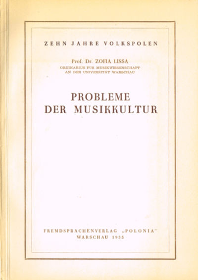 Probleme der Musikkultur.