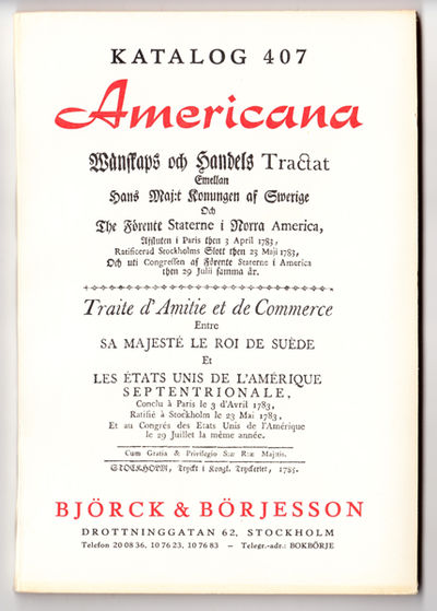 Björck & Börjesson. Katalog No. 407. Americana.