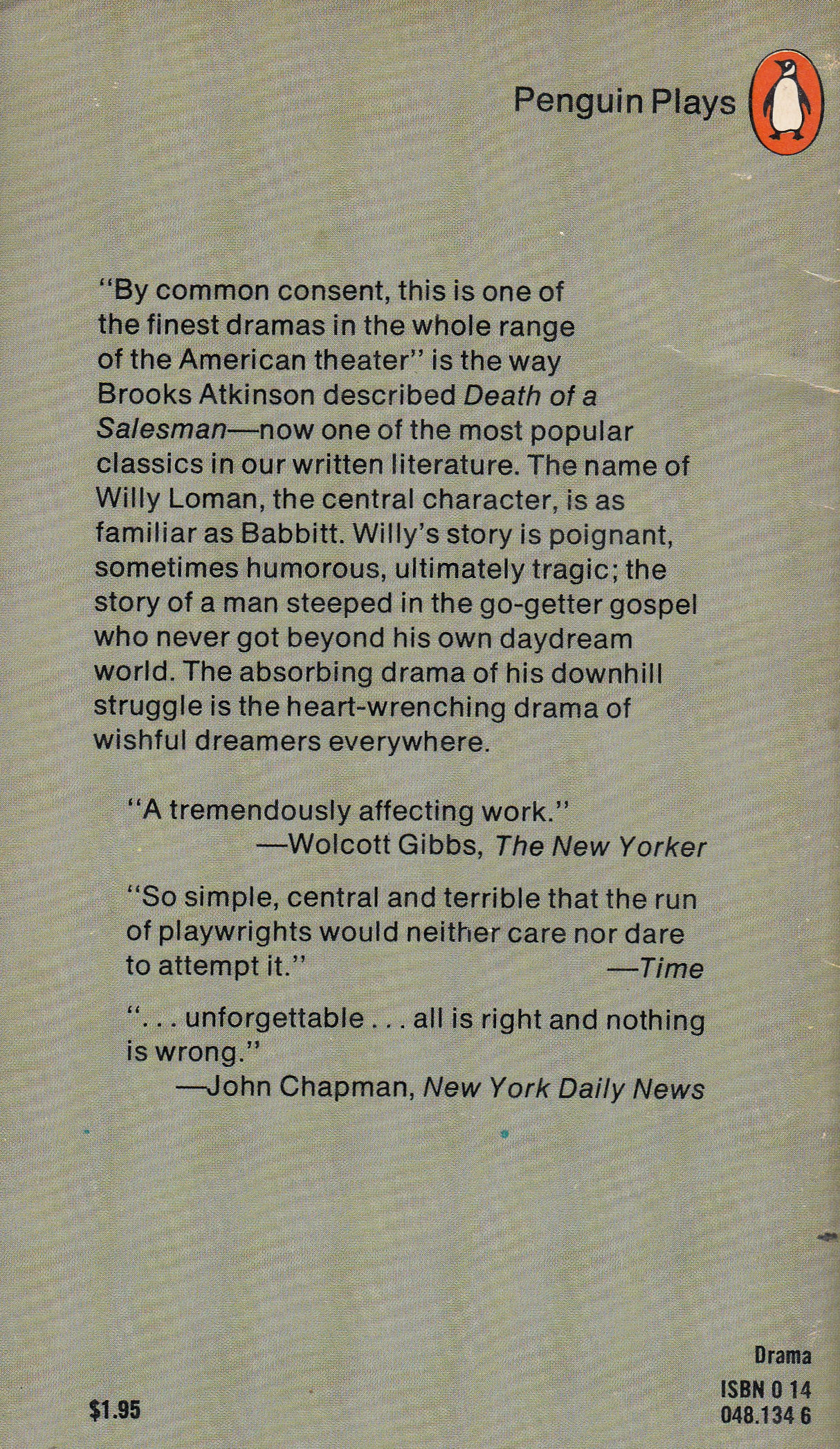 Death of a Salesman (Penguin Plays) by ARTHUR MILLER - Paperback