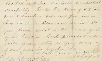 James A. Garfield Electioneering: ""Our victories have justified our fondest hopes and now I believe that 1880 is within our grasp if we act wisely""