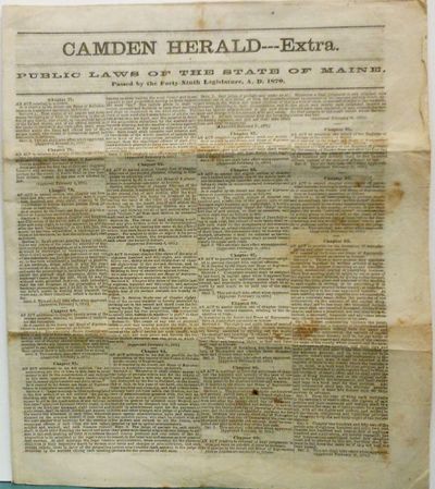 Camden Herald--Extra, Public Laws of the State of Maine, Passed by the Forty-Ninth Legislature, A.D. 1870