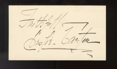 Autograph signature and inscription