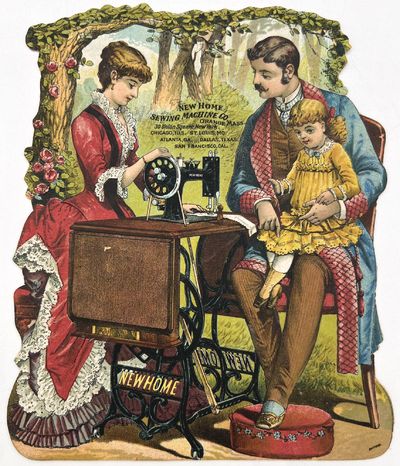 Die-Cut Counter Card Advertising The New Home Sewing Machine Co