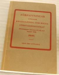 Författningar rörande krigsavlöning och social…