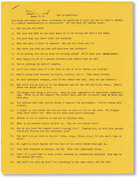The 49 Questions: How would you reply to these statements or questions if your job was to talk to people at a public demonstration or discussion