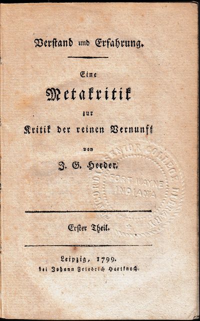 Verstand und Erfahrung. Eine Metakritik zur Kritik der reinen Vernunft, 2 vols.