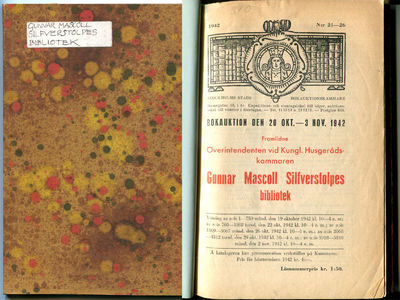 Bokauktion den 20 okt. – 3 nov. 1942. Framlidne…